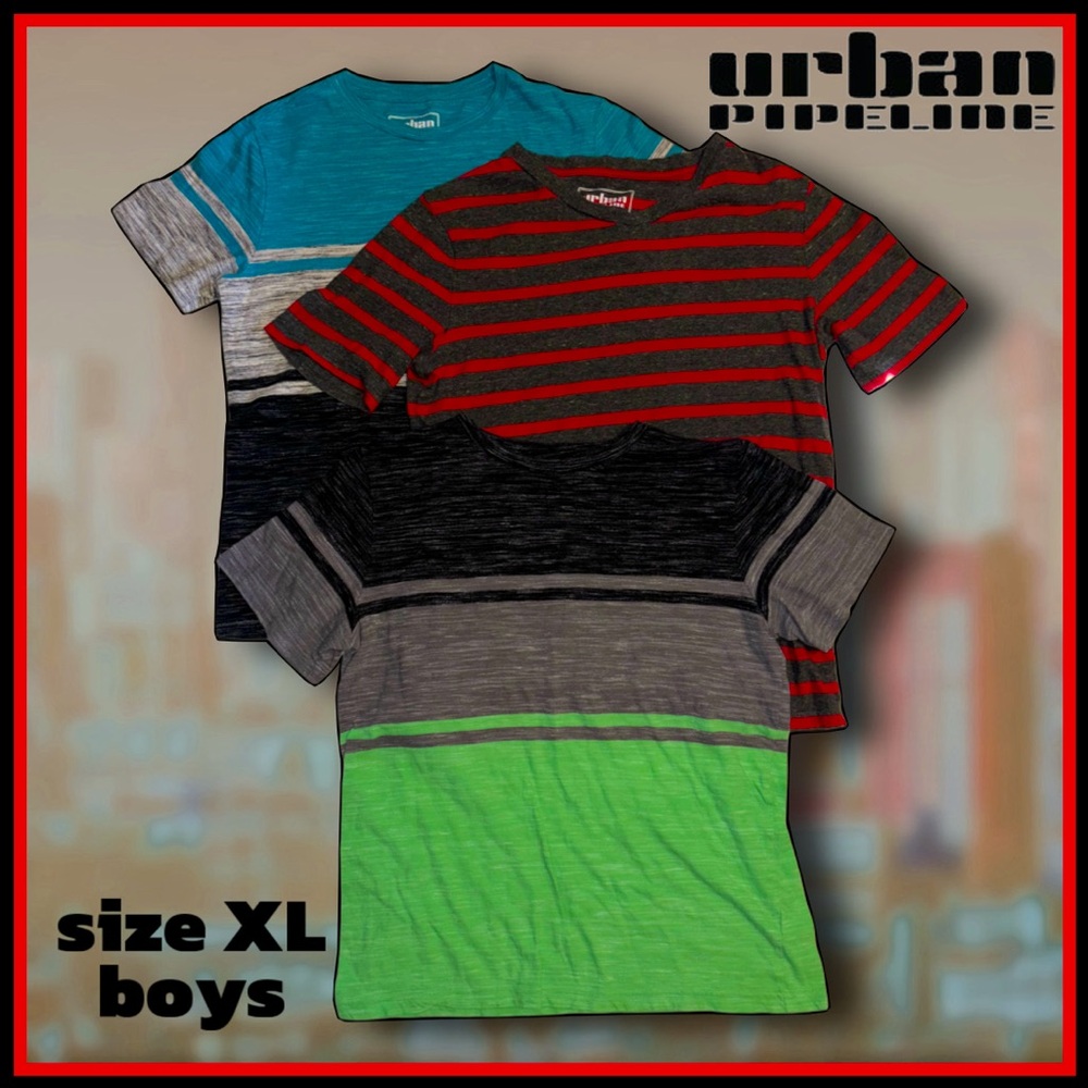 3 URBAN PIPELINE multi colored short sleeve T SHIRT BUNDLE size XL big boys